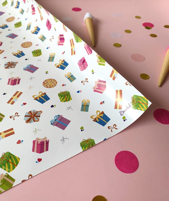 Dovetail Birthday Cheer Gift Wrapping Paper β Pack of 6 Sheets (29 x 19 in) | Colourful Presents Design for Birthdays, Anniversaries, Return Gifts & Everyday Gifting