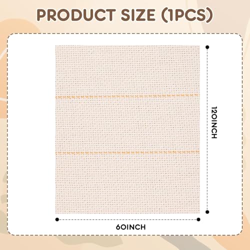 Image of 120 inchx60 inchInch Large Premium Tufting Cloth with Marked Lines, Monks Cloth for Tufting Gun Rug Tufting, Rug Tufting Supplies Punch Needle Fabric for Art Hand Making DIY Craft Decoration