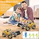 Ferngesteuerter Bagger Spielzeug, RC Kettenbagger mit Licht & Sound & Metallschaufel, 2,4 GHz, 1:24 Skaliert Verkleinern, Baufahrzeug Geschenk für 6–12 Jungen Mädchen