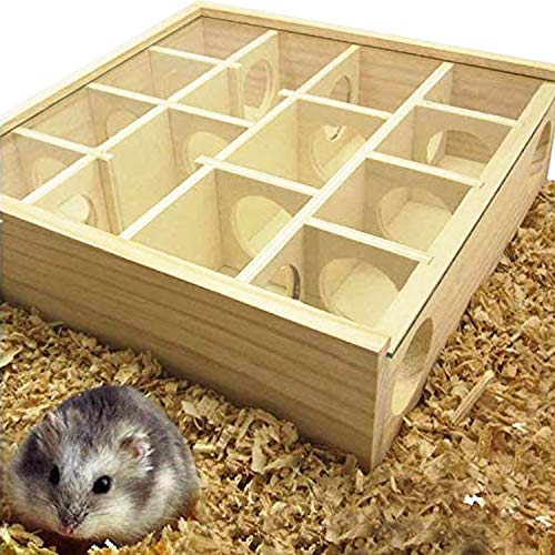 Allazone Hamster, labyrint, speelgoed voor kleine dieren, hamsterspeelgoed, houten speelgoed, hamsternest en reinigingsborstel voor hamsters, muis, andere kleine dieren - Image 7