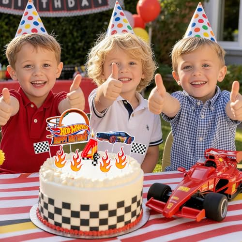 Cars Bougie d'Anniversaire 4 ans Garcon,Automobile Bougies 4 Gâteau Topper,Cupcakes pour Decoration Anniversaire Cars Voitures de Course pour Gâteaux – vue 5