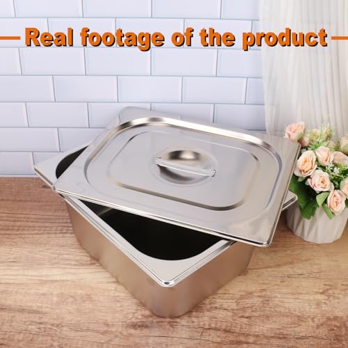 Image of 3 Pack, 1 /2 Size Stainless Steel Steam Table Pan with Lid, 6 Inch Depth Hotel Pans for Weddings, Parties, Restaurants, Cafeterias and Hotels