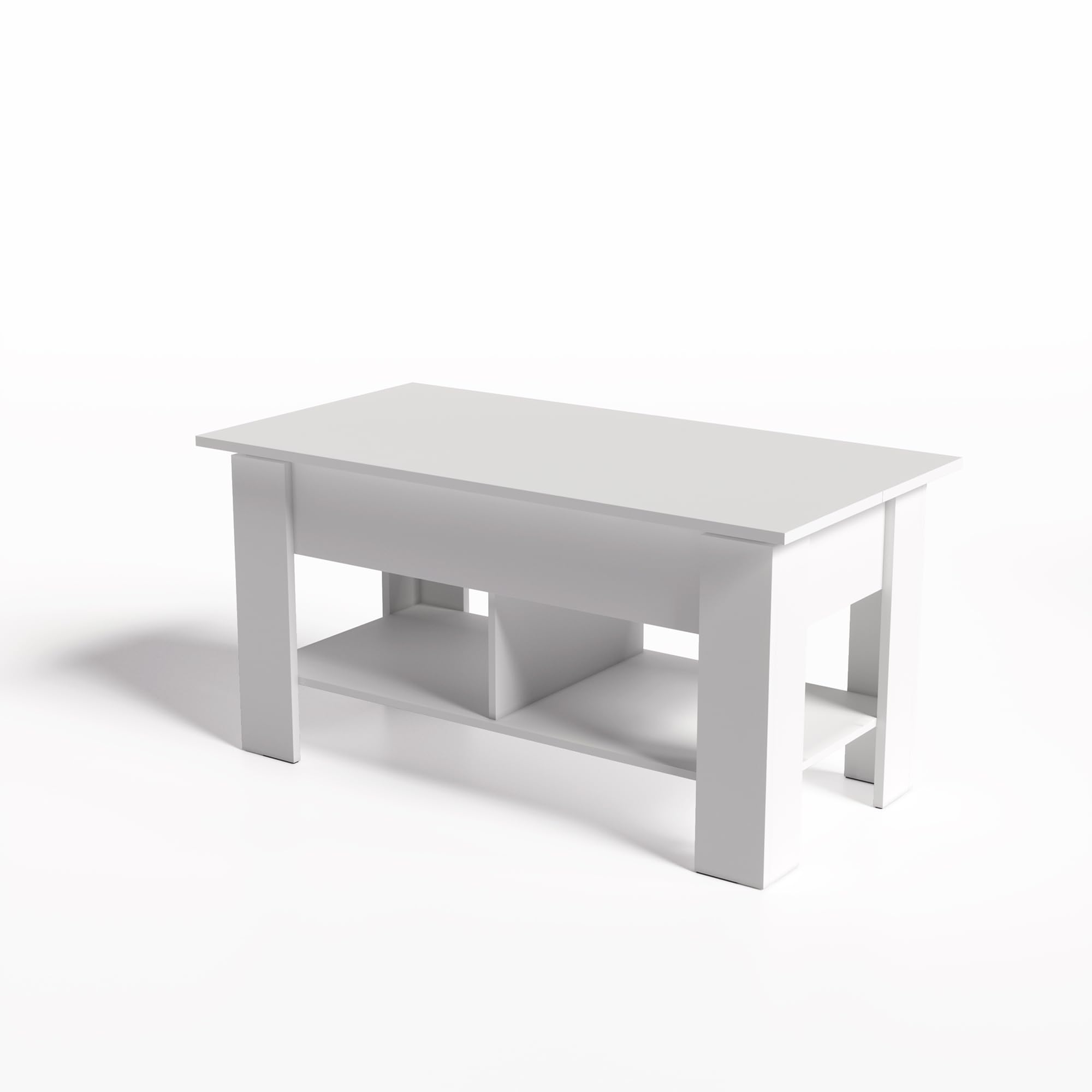 FurnitureR Tavolino da salotto con piano di sollevamento, tavolino regolabile in altezza, tavolino da salotto, tavolino da divano allungabile, con vano portaoggetti nascosto, in legno, tavolo