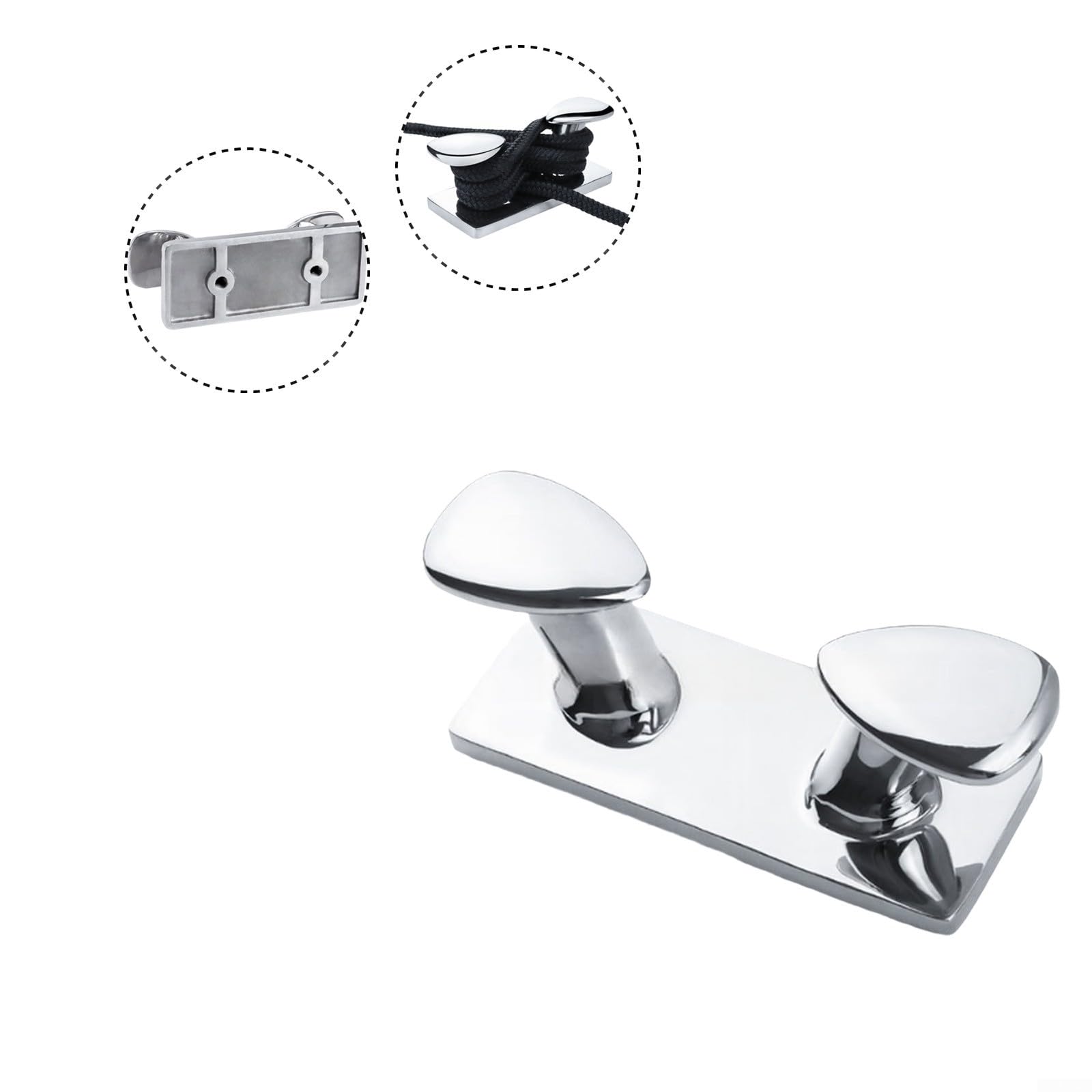 Bitta marina in acciaio inossidabile 316 da 15,2 cm per ormeggio a specchio lucidata hardware per yacht barca molo sicuro ormeggio nave finitura argento