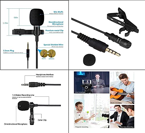 EROXLYNN Trending Auxiliary Lavalier Microphone Omnidirectional (Black) with Easy Clip On System Perfect for Recording Voice/Interview/Video Conference/Podcast/i-Phone/Android Under Rs-200 - Image 2