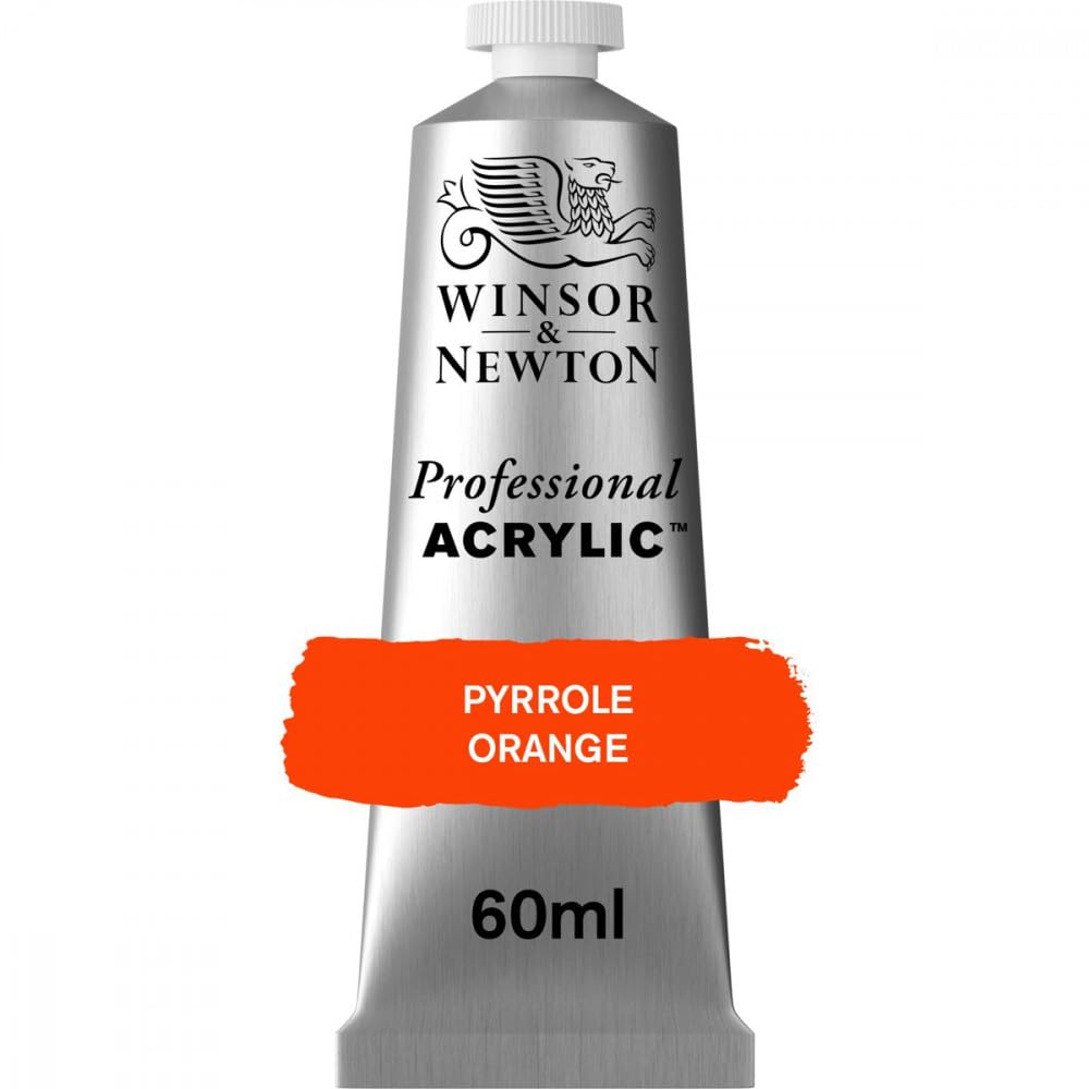 Winsor & Newton Professional Acrylic Paint, Pyrrole Orange, 60 ml Tube