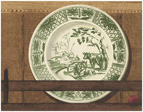 Best Wallpaper Border For Kitchen Plates On Shelf