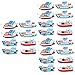 STOBOK 24 pcs Decor Miniature Models Style Ornaments Crafts Model Mediterranean Ocean Seaside Boats Dollhouse Sea Beach Fishing Micro Nautical Resin Landscape Mini Boat Ship Decorations