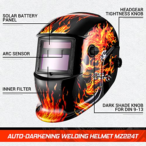 image for DEKOPRO DEKORPO Welding Helmet Auto Darkening: True Color Solar Powere