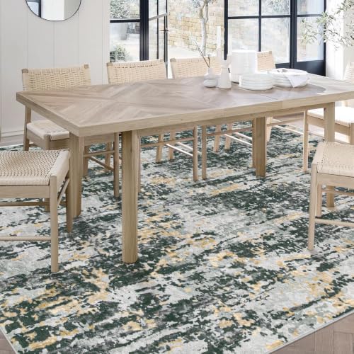 Area Rugs 5x7 Living Room: Washable Rug Modern Abstract Rugs Soft Non Slip Neutral Rug Stain Resistant Indoor Carpet for Bedroom Kitchen Dining Room Nursery Home Office Rugs(Black Grey Gold,5'x7') - image 4