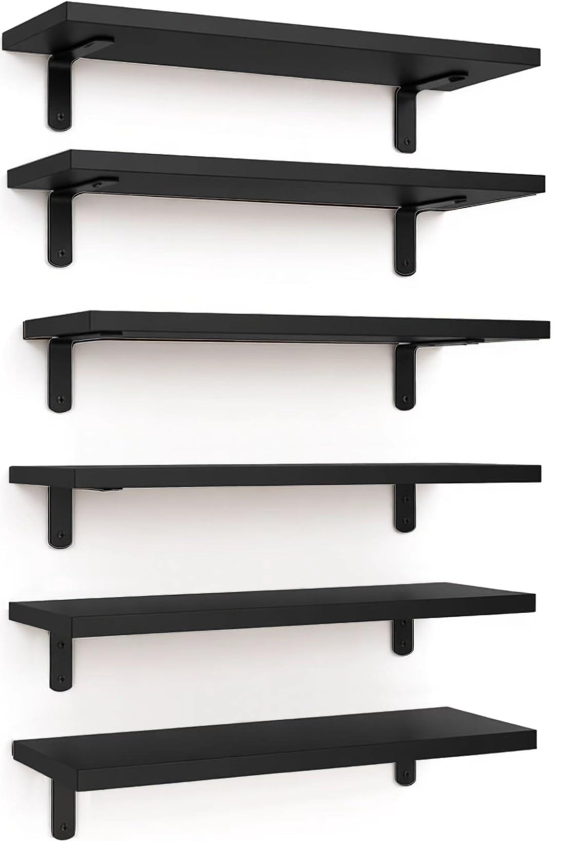 Loopsee Floating Shelves for Wall Shelf, 6 Wooden Rustic Walls Shelfs Unit