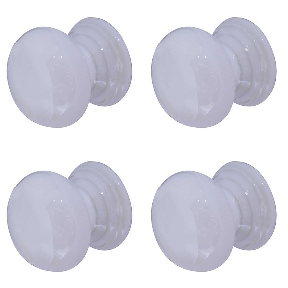 Loops White 4 Pack Elegant 50Mm Porcelain Cupboard Knob For Classic Style - Kitchen Cabinet Knob
