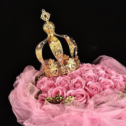 Miniatura 3 de Crown Creative Metal Cake Topper Accesorio Baby Shower Birthday Cake Decoración Corona para niños y niñas, Oro