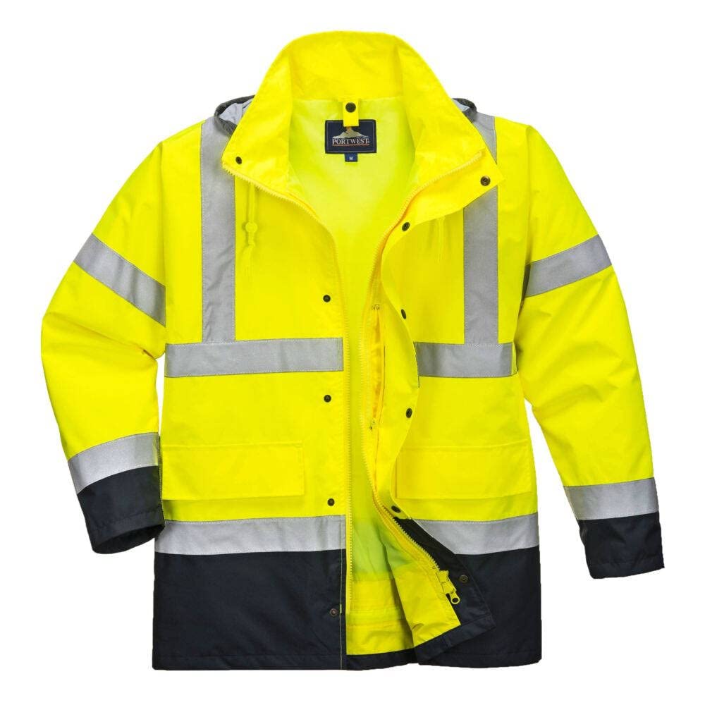 Portwest S471 Giacca Traffico Alta Visibilità, 4 in 1 Bicolor, Giallo/Navy, XXXL