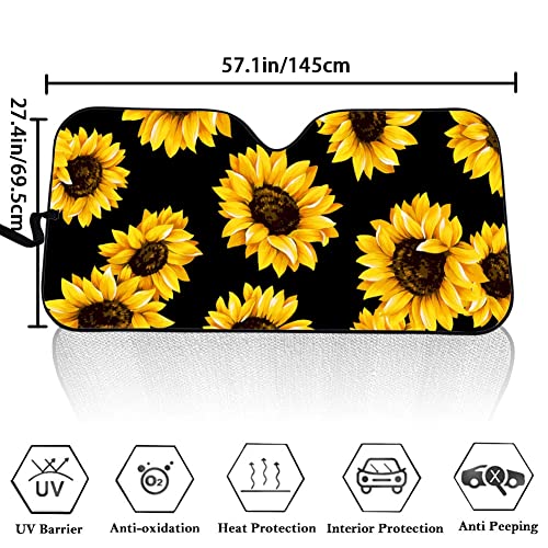 Joylamoria Sunflower Car Windshield Sun Shade Front Window Visor Sunshade Universal Fit, Protect Your Vehicle Interior. Uv Sun And Heat Blocking #TOP4