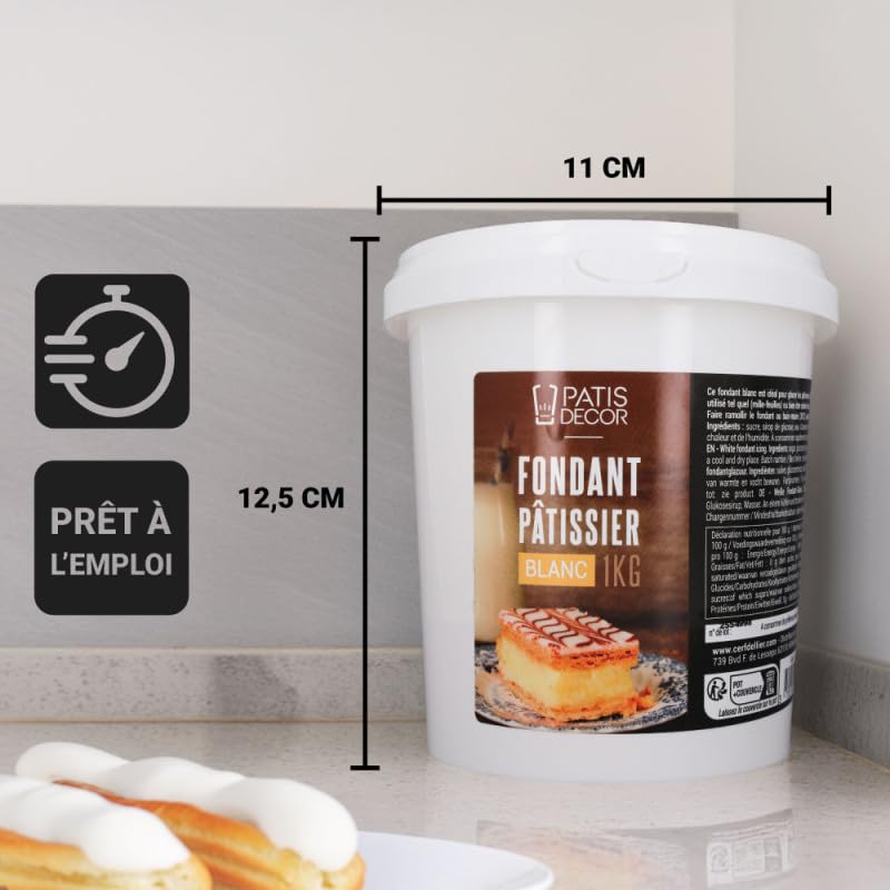 Fondant blanc pâtissier - 1 Kg