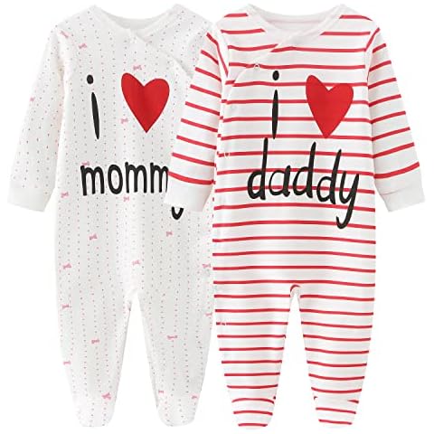 Newborn Baby Boy Girl Cotton Bodysuit Long Sleeve Jumpsuit 3-Pack Outfits Clothes Cover