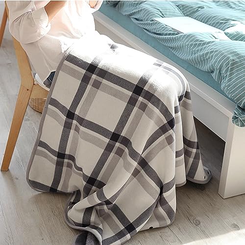 SIVENKE Damen Poncho Fleece Tragbare Decke, Karierte Schoßdecke Bequemer Poncho Plüschdecken Überwurf Schal Wickelbezug Umhang mit Knöpfen für Bett Sofa Büro
