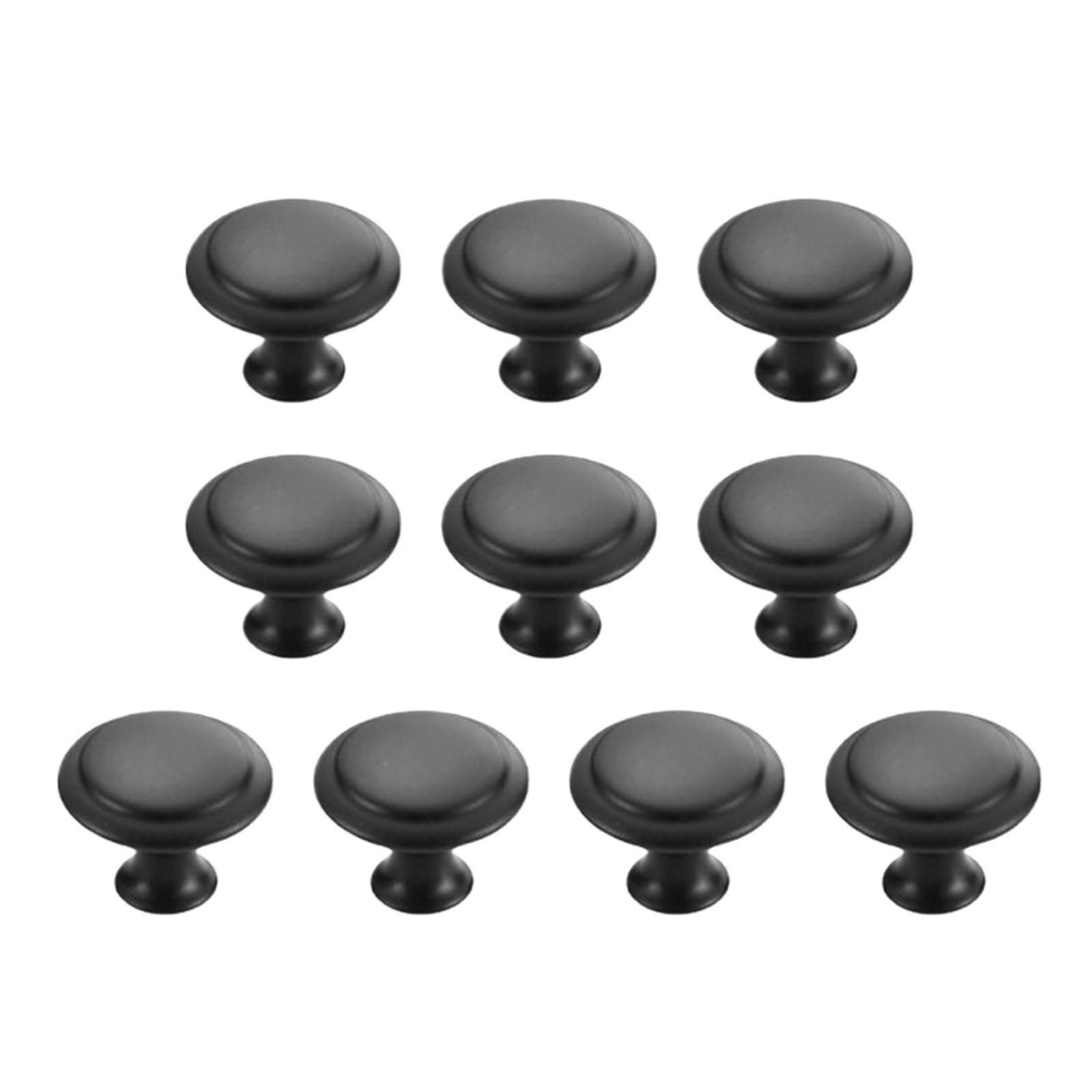 Xavren Black Round Cabinet Knobs 25Pcs Stainless Steel Drawer Pulls With Screws