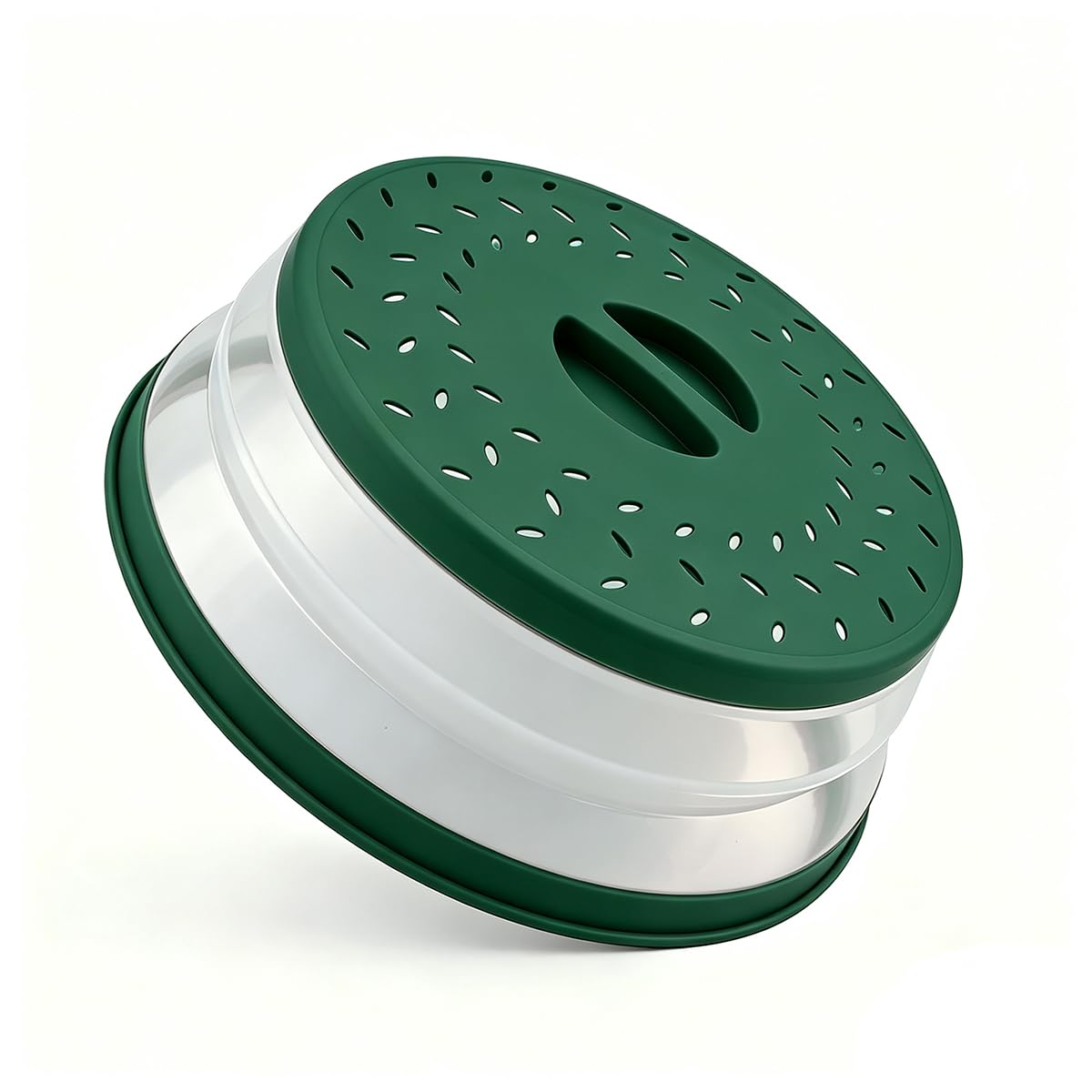 Collapsible Microwave Splatter Cover(Blackish green, 10.5IN)