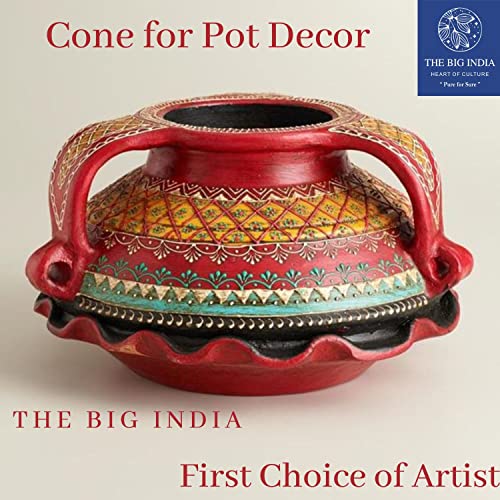 Image of Ceramic Cones & Mirror for Arts & Crafts, Lippan Art, Mandana Art, Texture, Pottery, Liner, DIY Decorative Purposes Kit for Artist, Hobbyists, Boys, Girls Above 5 Year+ (4 Cone & 7 Mirror)