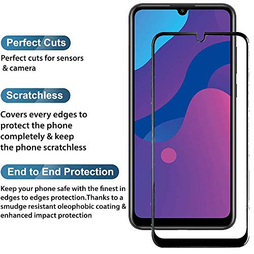 Image of Screen Protector for Huawei Honor 9A (Black) Tempered Glass Edge-to-Edge 6D Screen Guard With Installation Kit