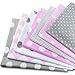 Baumwollstoff meterware Stoffpaket 7 Stück je 50x80cm - Stoffe zum Nähen Patchwork Stoff Paket Stoffreste nähstoffe Baumwolle Öko-Tex weiß-grau-rosa