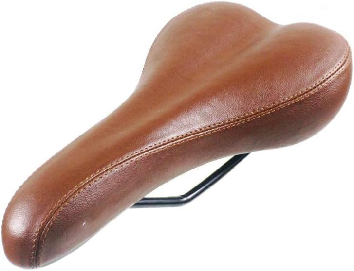 バイクサドルバイクシートレザーシティバイクサドルスプリングロードツーリングサドル春サドルクランプとリベット Color Brown