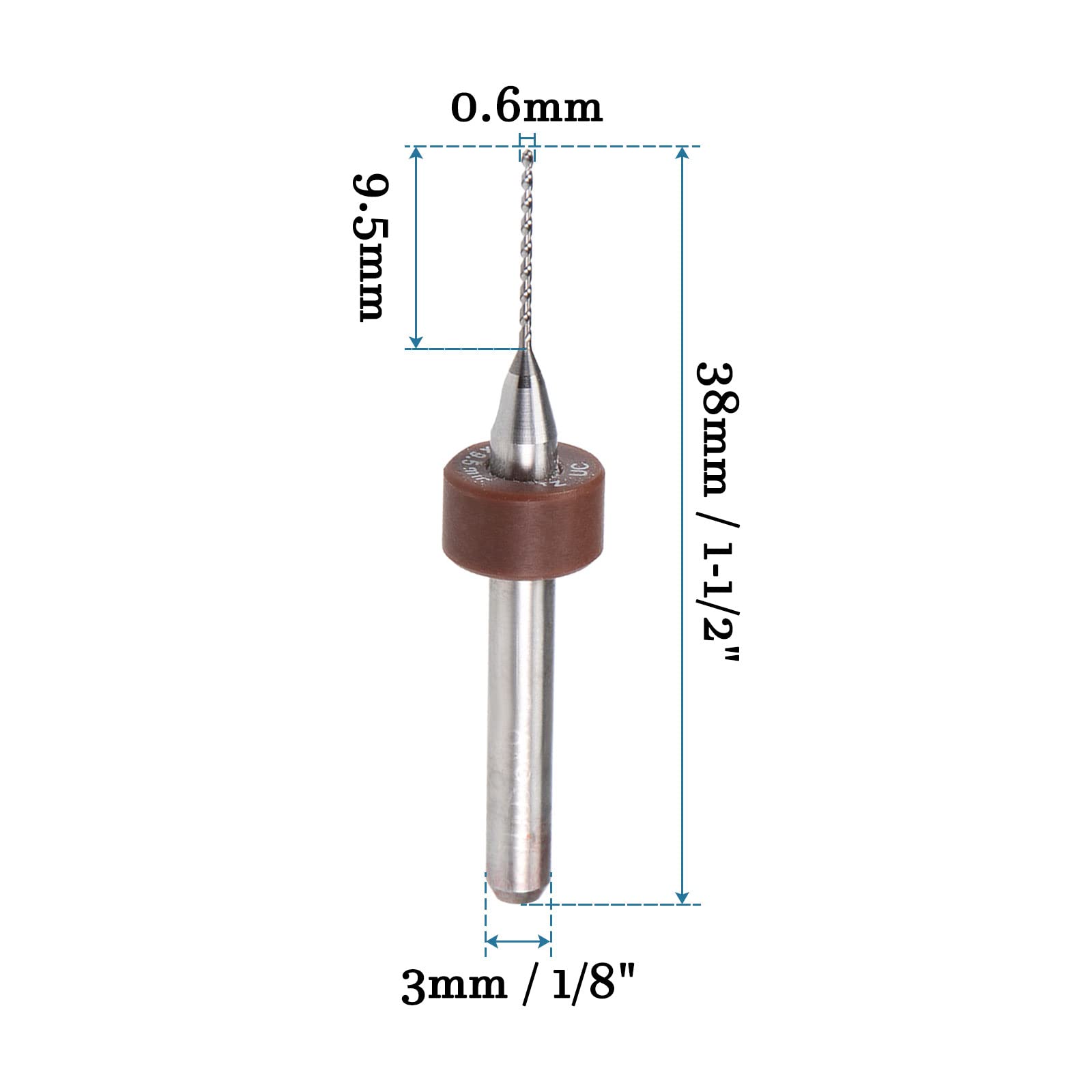 QUARKZMAN 0,6 mm PCB Trapano Punte x 10 pz Tungsteno Carburo per Foratura e Lavorazione Parti