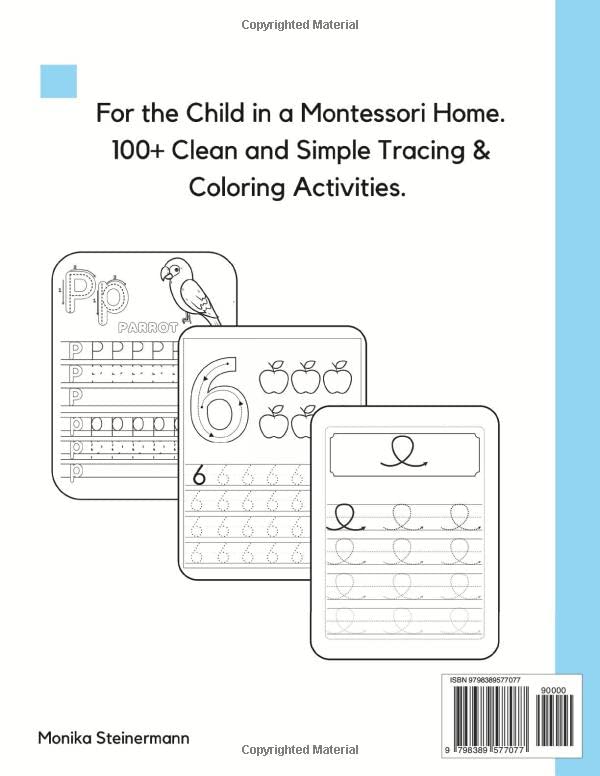 Miniatura 2 de Minimalism Montessori Tracing Workbook Shapes, Letters & Numbers Handwriting And Pencil Control Practice For Preschool and Kindergarten Kids
