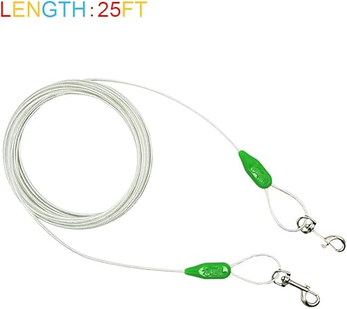 Miniatura 2 de Petest Cable de amarre reflectante de 25 pies para perros pequeños de hasta 35 libras
