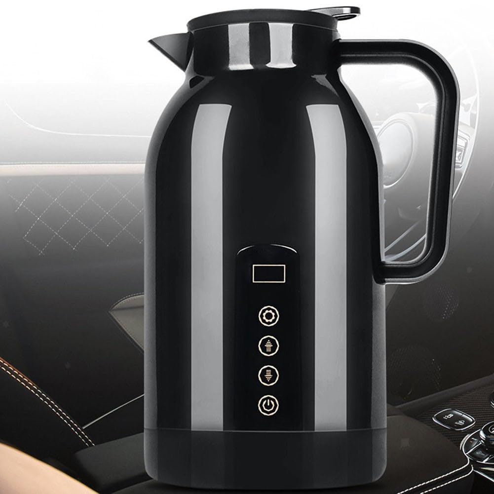 Bollitore Elettrico Auto SUS304 1200ml Doppia Tensione(Black)