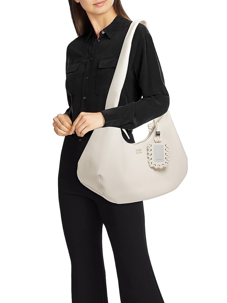 Amazon.com: Ganni, Bou Medium Hobo Bag, Egret : Luxury Stores Amazon.com: Ganni, Bou Medium Hobo Bag, Egret : Luxury Stores