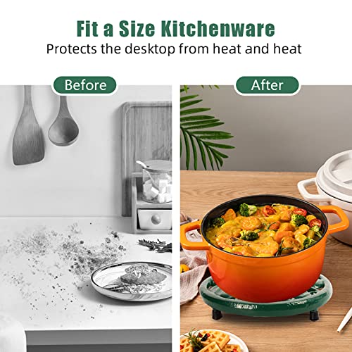 Cast-Iron-Trivet-for-Hot-Dishes-Pumpkin-Pattern-Decorative-Trivet-for-Hot-Pots-Pans-Round-Metal-Heat-Resistant-Pad-Mat-for-Protective-Countertop-Green Cast Iron Trivet for Hot Dishes Pumpkin Pattern Decorative Trivet for Hot Pots Pans Round Metal Heat Resistant Pad Mat for Protective Countertop Green