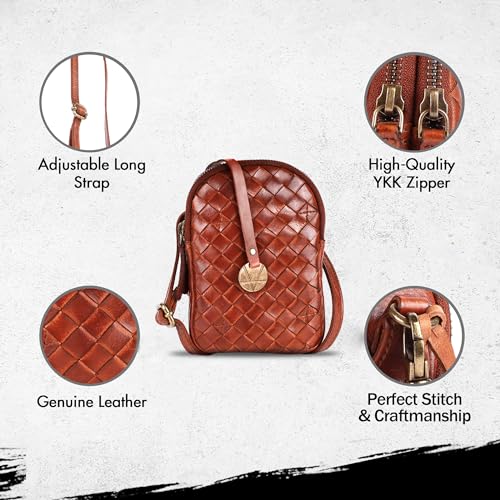 Genuine Leather Small Leather Crossbody Bags For Women Cell Phone Purse With Adjustable & Detachable Strap2