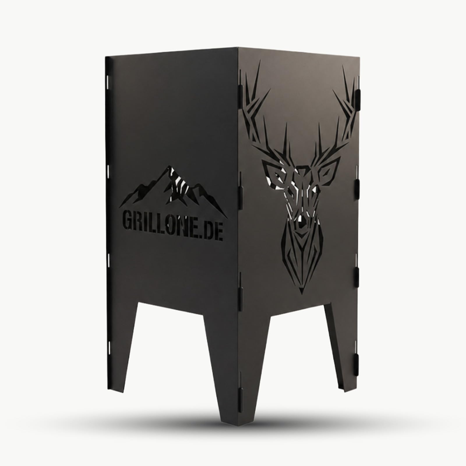 The Only One - Brasero de acero con diseño de ciervo, 75 cm, color negro