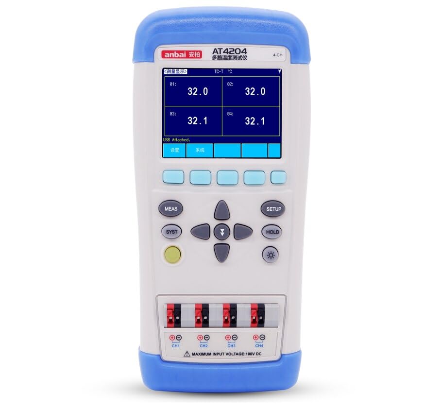 4 Channel Temperature Data Logger - 100ms Scanning Speed, -200°C to 1300°C Range, Onboard USB Logging, Alarms - Industrial Troubleshooting and Maintenance