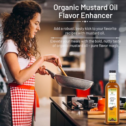 Image of Soni Farms 100% Pure and Organic Mustard Oil 1 Litre Natural, Chemicals and Preservatives Free Cooking Oil Pack of 5