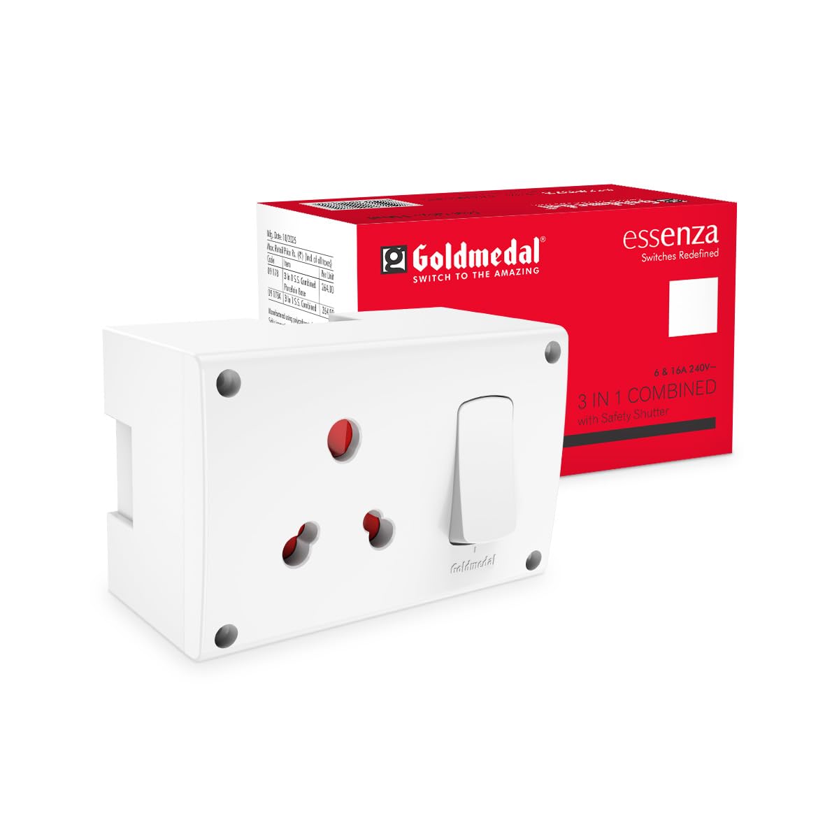 Goldmedal Essenza 3x1 16A Switch Socket Combined with Porcelain Junction Box-picture-23