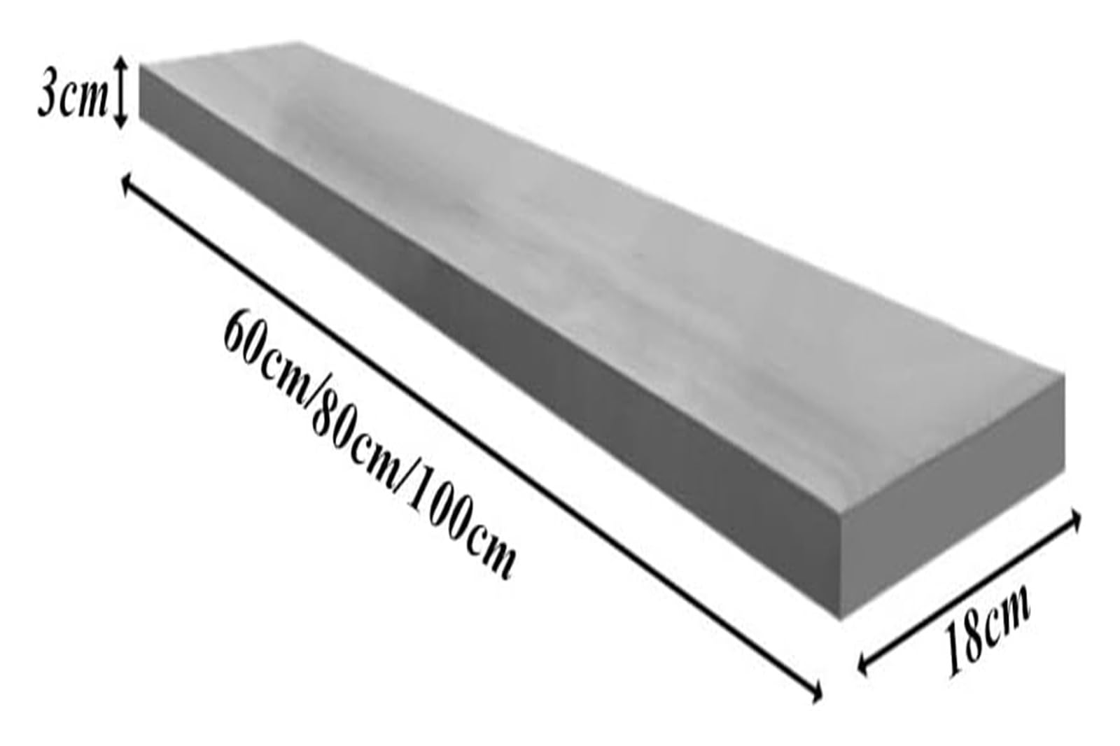 Estantes flotantes con Luces LED, Estante de exhibición de Pared de Madera con luz LED para Dormitorio, Cocina, Sala de Estar y Sala de Juegos. Una Sola Pieza (Blanco, 60 x 18 cm).