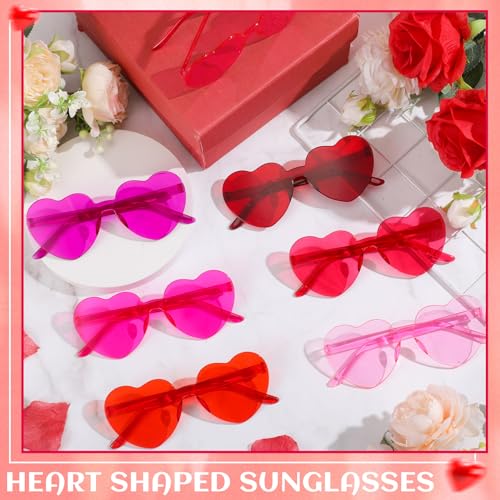 Kanayu 36 Pcs Valentine‘s Day Heart Sunglasses Bulk for Women Red Heart Sunglasses Pink Valentine‘s Day Gifts4