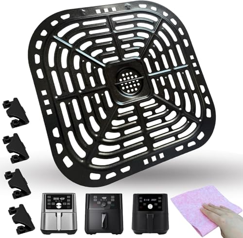 Chengziyue 6QT Air Fryer Tray for Instants Pot Vortex Plus 6 in 1 6QT XL Air Fryer, Premium Air Fryer Grill Pan Crisper Plate Grate Grid Rack Shelf for Gourmia GAF680/GAF685 6QT Air fryers, Nonstick