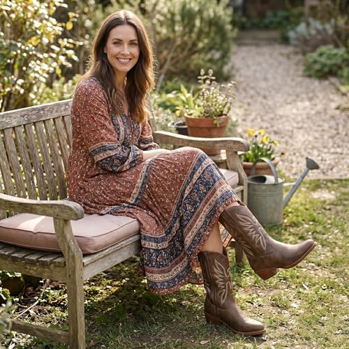 Image of GLOBALWIN Cowboy Boots for Women, Mid-Calf Western Style