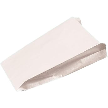 500 Warming Bags Chicken Bags Duck Bags XL Extra Large White Blank Greaseproof 2-Ply Kraft + PE 17 + 8 x 34 cm - Ideal for Larger Snacks and Snack Products