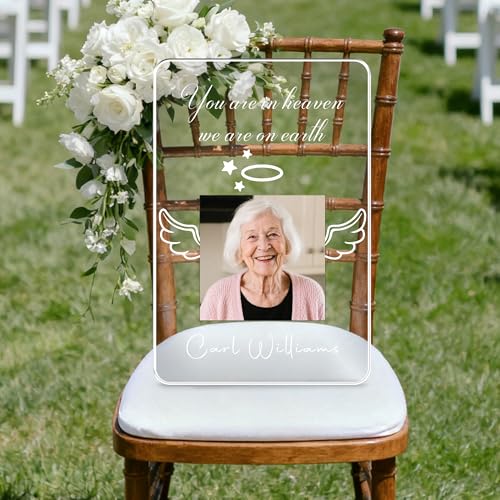 Placa Conmemorativa de Boda Personalizada 'Reservado en Tu Memoria' - Homenaje a Seres Queridos Ausentes - Regalo de Condolencias en Acrílico Elegante (Estilo 5)