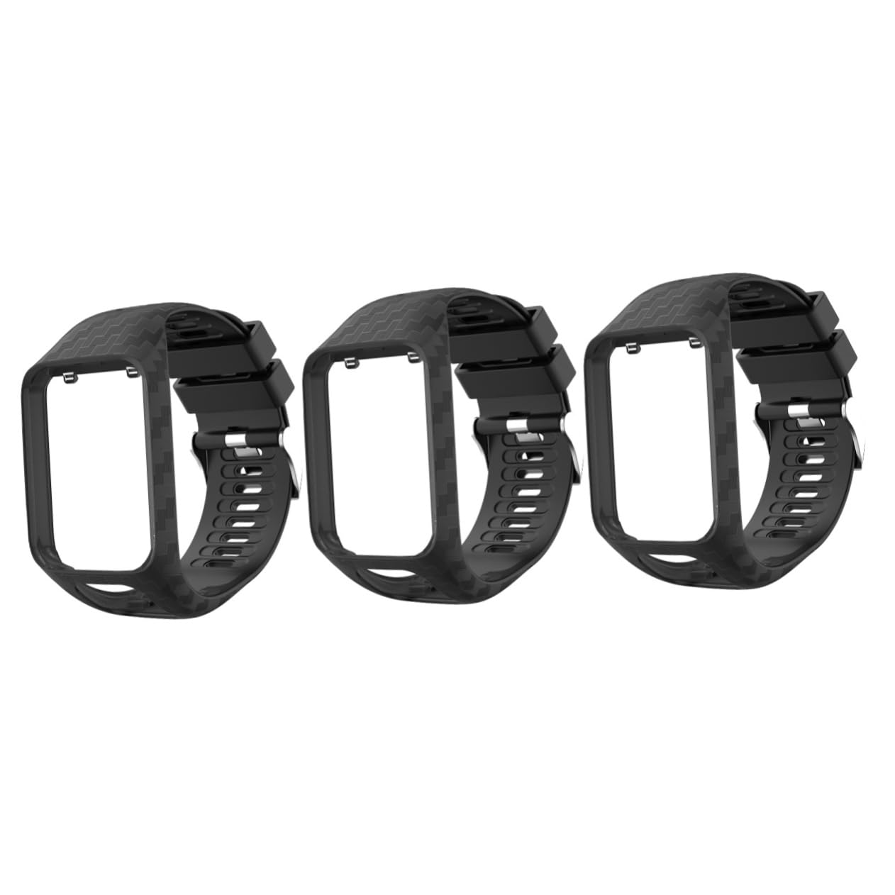 Artibetter 3piezas Correa De Reloj De Silicona Premium Para Reemplazo De Banda De Reloj Negro