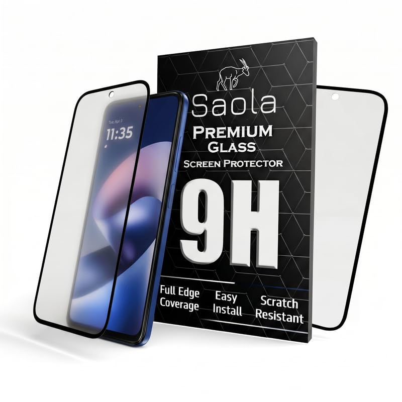 Image of Saola HD Matte Tempered Glass With 18H Hardness For Motorola G37 (PACK OF 1) with Hassle-less Installation Kit. Full screen Coverage. 6.67 inch