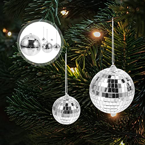 Jojofuny - 5 bolas espejadas colgantes reflectantes para bodas y eventos, diseño en vidrio miniatura 6