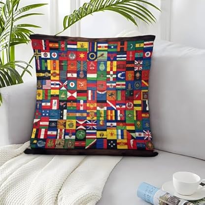 ELANXIAPR Nationalflagge Kissenbezug 2er Set Zierkissenbezug Dekokissen Mit Versteckter Reißverschluss Dekokissenbezug Dekorative Kunst Für Sofa Sessel Zuhause Schlafzimmer 50x50cm – Bild 5
