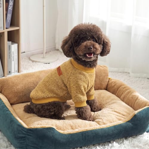 Image of 3 Pack Dog Sweaters for Small Dogs Girl Boy Winter Fleece Clothes Warm Soft Dog Sweatshirt Outfit for Dogs Cats Pet Apparel